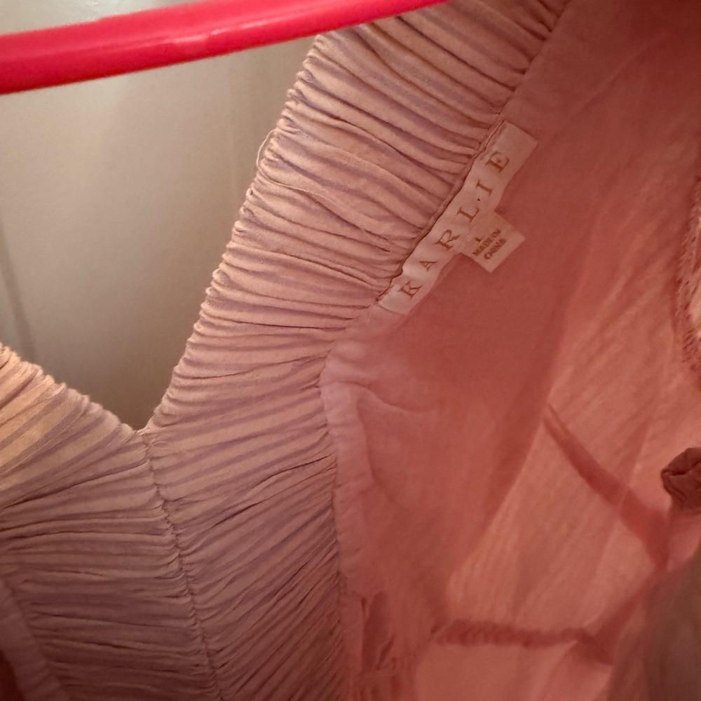 Pink Ruffled V-Neck Dress - Picture 4 of 4